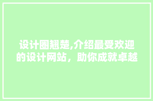 设计圈翘楚,介绍最受欢迎的设计网站，助你成就卓越设计之旅