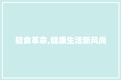 轻食革命,健康生活新风尚