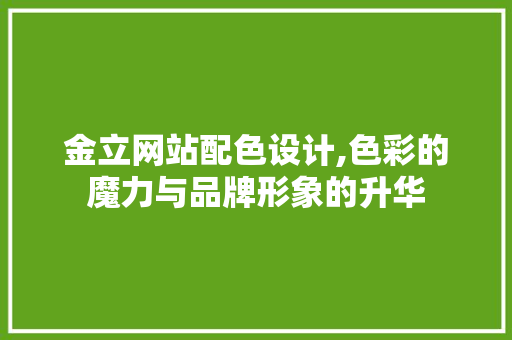 金立网站配色设计,色彩的魔力与品牌形象的升华