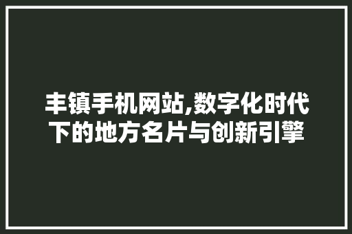 丰镇手机网站,数字化时代下的地方名片与创新引擎
