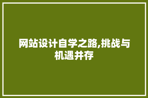 网站设计自学之路,挑战与机遇并存 网站设计自学之路,挑战与机遇并存 友链在线