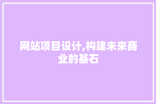 网站项目设计,构建未来商业的基石