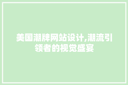 美国潮牌网站设计,潮流引领者的视觉盛宴