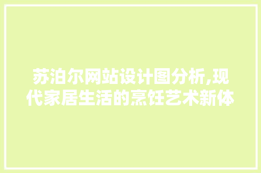 苏泊尔网站设计图分析,现代家居生活的烹饪艺术新体验