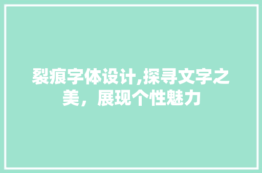 裂痕字体设计,探寻文字之美，展现个性魅力
