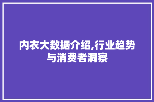 内衣大数据介绍,行业趋势与消费者洞察