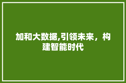 加和大数据,引领未来，构建智能时代 WordPress教程