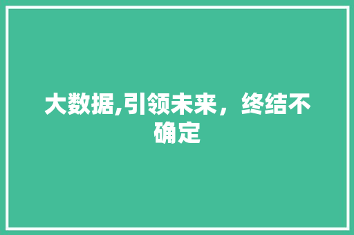 大数据,引领未来，终结不确定 服务器/数据库