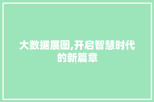 大数据展图,开启智慧时代的新篇章 友链在线