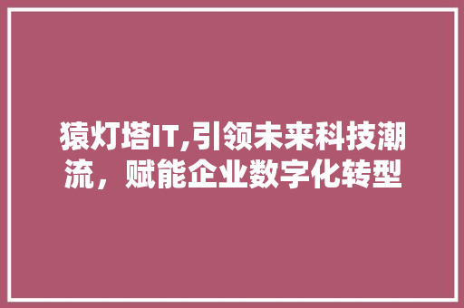 猿灯塔IT,引领未来科技潮流，赋能企业数字化转型 Web前端