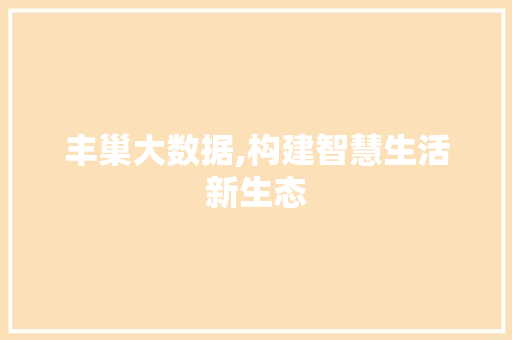 丰巢大数据,构建智慧生活新生态 服务器/数据库