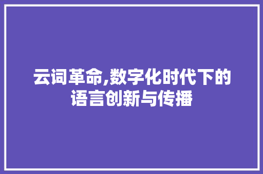 云词革命,数字化时代下的语言创新与传播