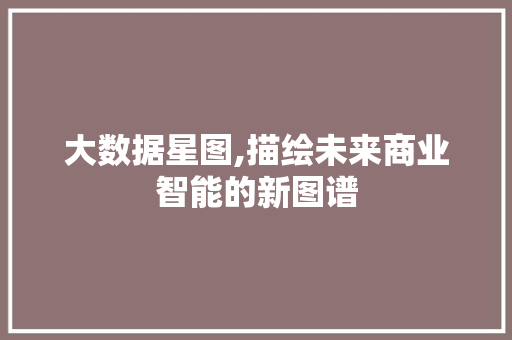 大数据星图,描绘未来商业智能的新图谱