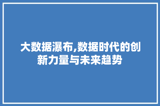 大数据瀑布,数据时代的创新力量与未来趋势 Web前端