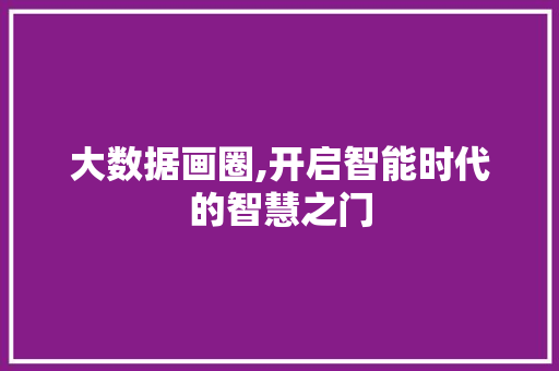 大数据画圈,开启智能时代的智慧之门 WordPress教程