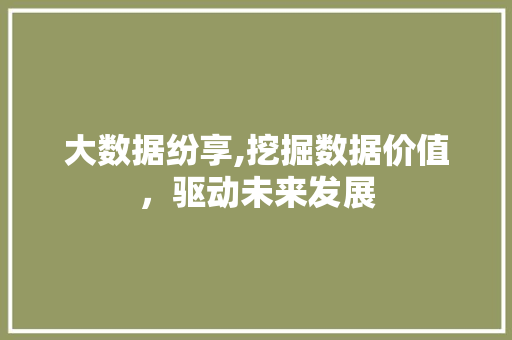 大数据纷享,挖掘数据价值，驱动未来发展 SEO教程
