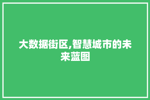 大数据街区,智慧城市的未来蓝图