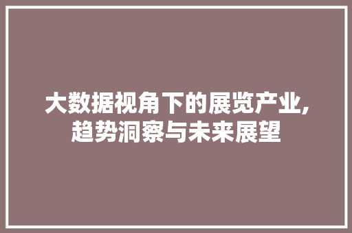 大数据视角下的展览产业,趋势洞察与未来展望