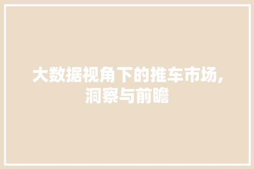 大数据视角下的推车市场,洞察与前瞻