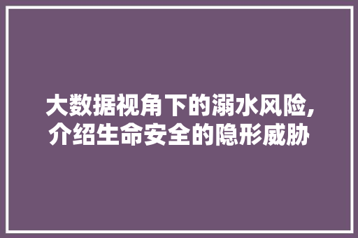 大数据视角下的溺水风险,介绍生命安全的隐形威胁
