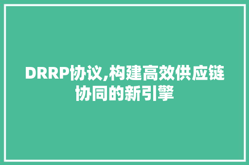 DRRP协议,构建高效供应链协同的新引擎