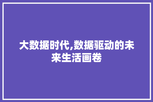 大数据时代,数据驱动的未来生活画卷