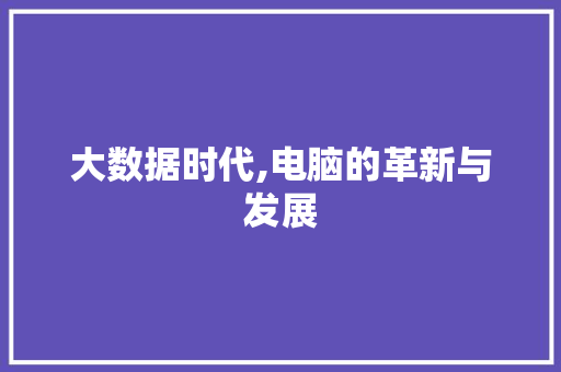 大数据时代,电脑的革新与发展
