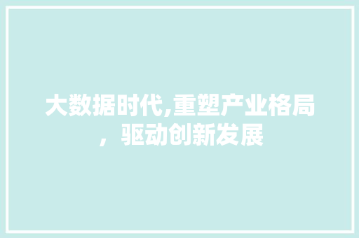 大数据时代,重塑产业格局，驱动创新发展 建站教程