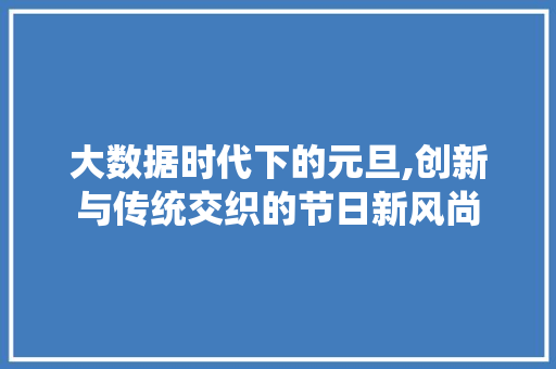 大数据时代下的元旦,创新与传统交织的节日新风尚