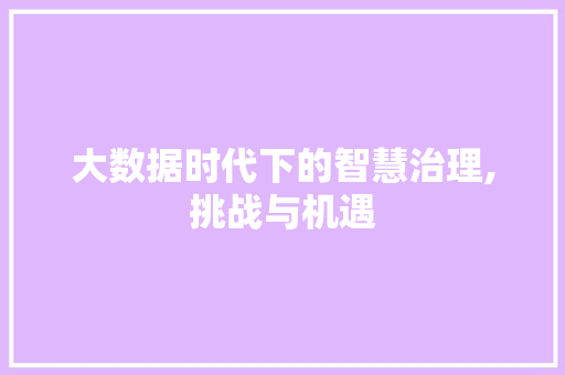 大数据时代下的智慧治理,挑战与机遇 服务器/数据库