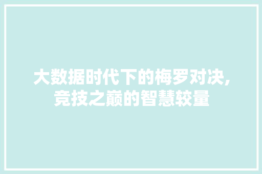 大数据时代下的梅罗对决,竞技之巅的智慧较量