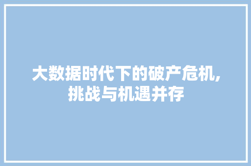 大数据时代下的破产危机,挑战与机遇并存