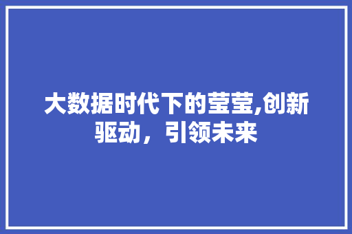 大数据时代下的莹莹,创新驱动，引领未来