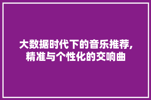 大数据时代下的音乐推荐,精准与个性化的交响曲