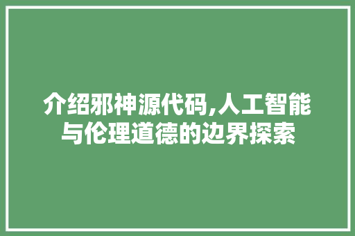 介绍邪神源代码,人工智能与伦理道德的边界探索