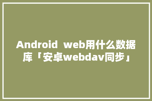 Android  web用什么数据库「安卓webdav同步」 WordPress教程