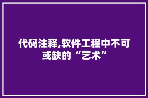 代码注释,软件工程中不可或缺的“艺术” WordPress教程