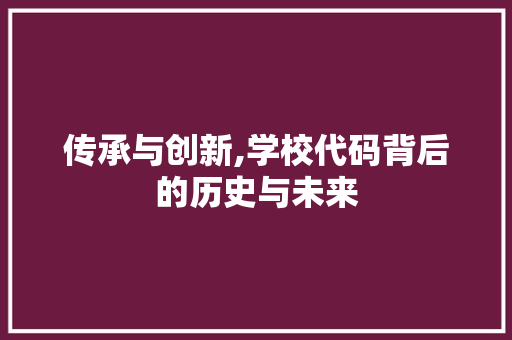 传承与创新,学校代码背后的历史与未来