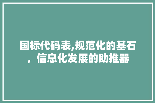 国标代码表,规范化的基石，信息化发展的助推器 WordPress教程