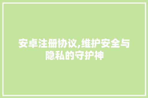 安卓注册协议,维护安全与隐私的守护神