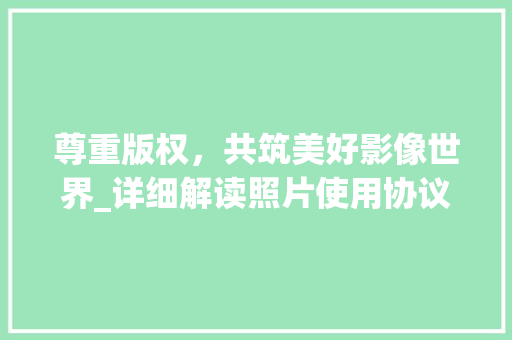 尊重版权，共筑美好影像世界_详细解读照片使用协议 WordPress教程