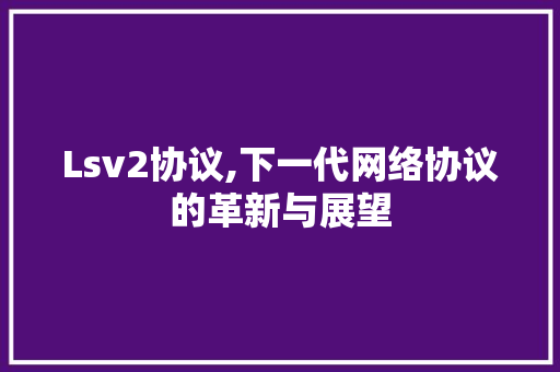 Lsv2协议,下一代网络协议的革新与展望 SEO教程