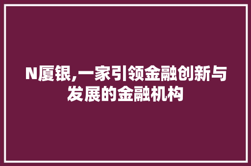 N厦银,一家引领金融创新与发展的金融机构 服务器/数据库