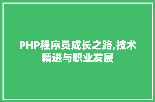 PHP程序员成长之路,技术精进与职业发展 友链在线