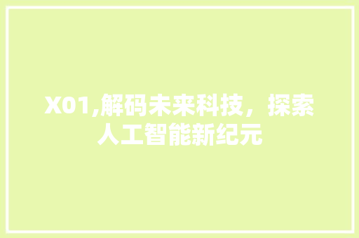 X01,解码未来科技，探索人工智能新纪元 SEO教程