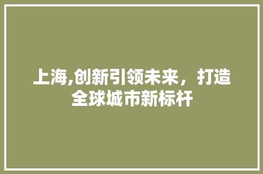 上海,创新引领未来，打造全球城市新标杆