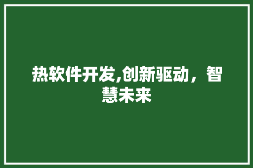 热软件开发,创新驱动，智慧未来