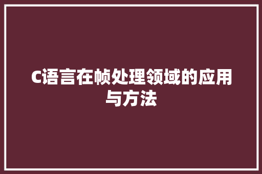 C语言在帧处理领域的应用与方法 SEO教程
