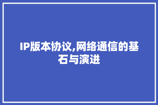 IP版本协议,网络通信的基石与演进