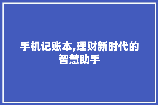 手机记账本,理财新时代的智慧助手 SEO教程